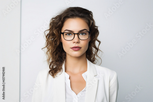 Made with Generative IA tech illustration charming businesswoman smiling confident office worker