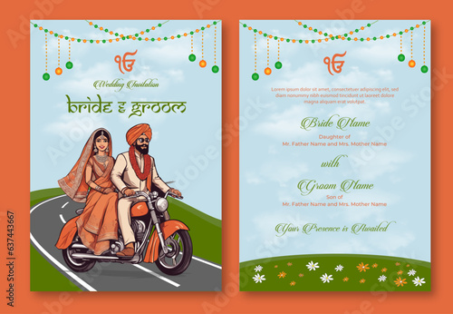 Indian traditional wedding invitation card template 