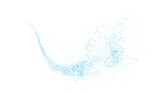 Blue dust cloud with sparkles isolated on transparent background. Stardust sparkling background. Glowing glitter smoke or splash. PNG.