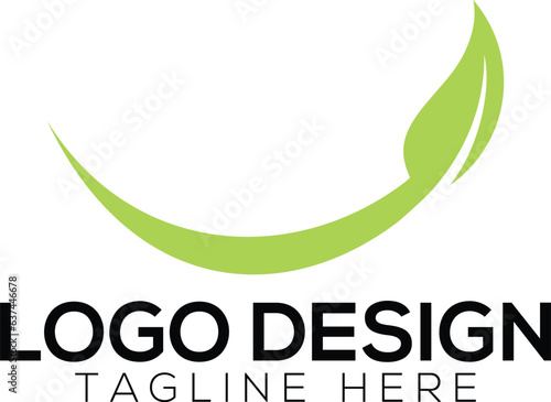 Leaf smile logo vector