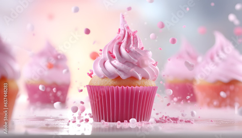 Cupcakes fresh product showcase illustration