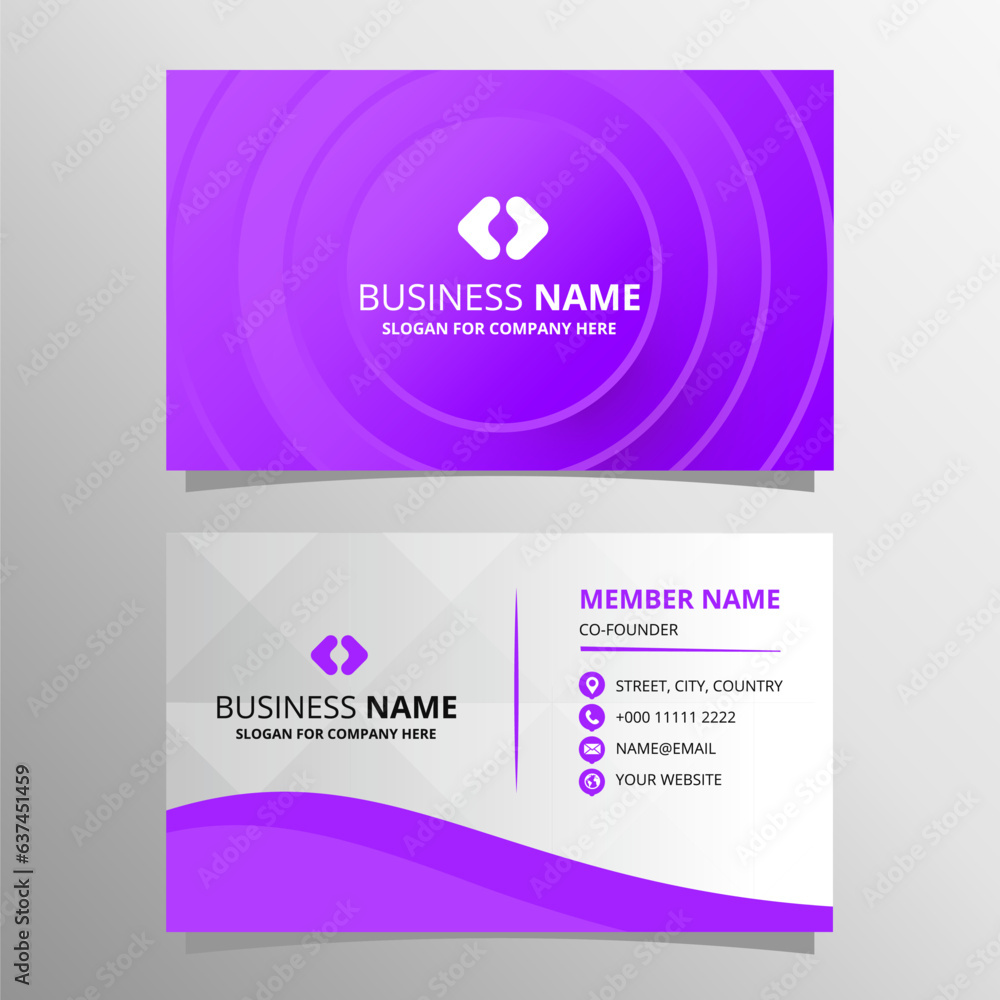Fototapeta premium Abstract Circle Purple Business Card Template