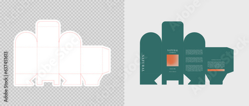 Cardboard box template. Cosmetic package box design. Vector illustration.