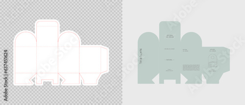 Cardboard box template. Cosmetic package box design. Vector illustration.