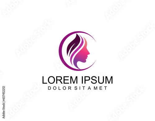 Vector abstract logo and branding design templates in trendy linear minimal style, emblem for beauty studio and cosmetics - female portrait, beautiful woman's face - badge for make up artist, fashion