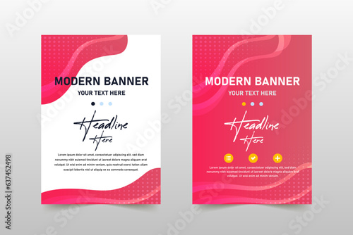Abstract Fluid Business Banner Template With Abstract Shapes