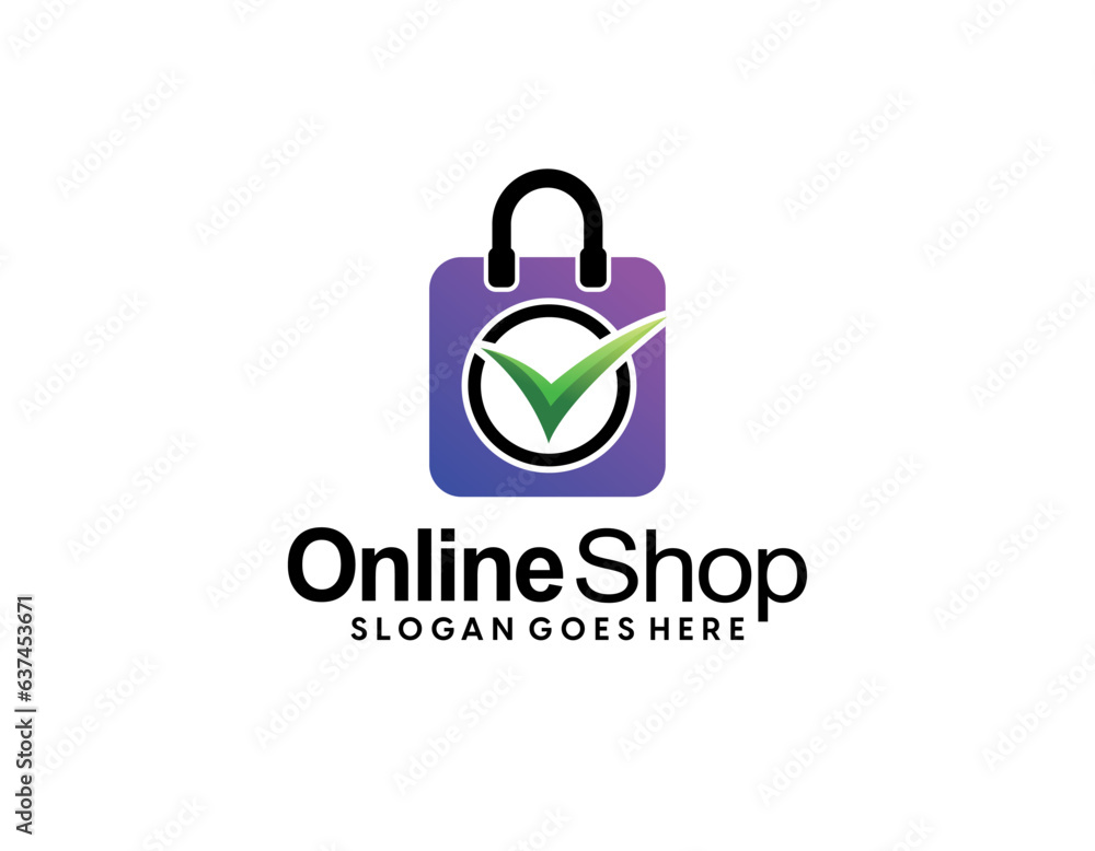 Online shop vector logo for business. Online shop vector logo for business.