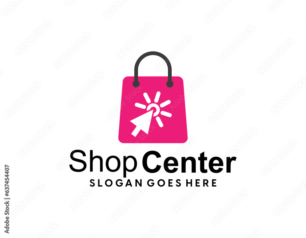 Creative modern abstract eCommerce logo design, colorful gradient online shopping bag logo design template Creative modern abstract eCommerce logo design, colorful gradient online shopping bag logo design template