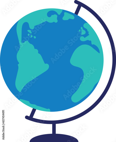 Globe on transparent background, vector illustration.