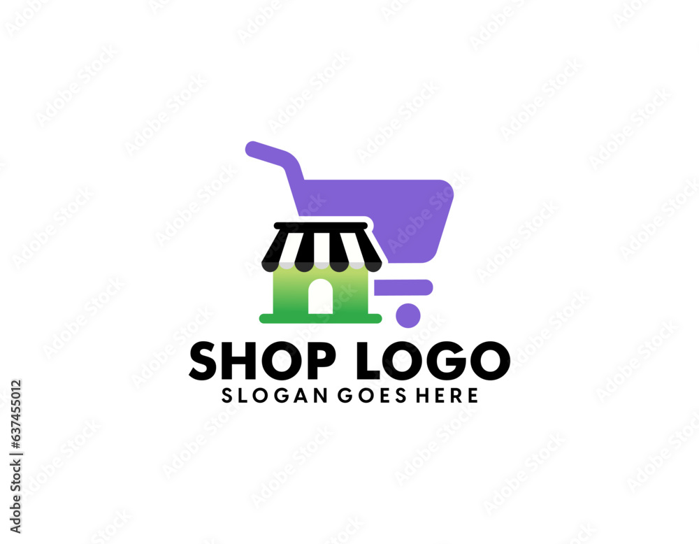 shop logo with bag icon for e commerce and store logo shop logo with bag icon for e commerce and store logo