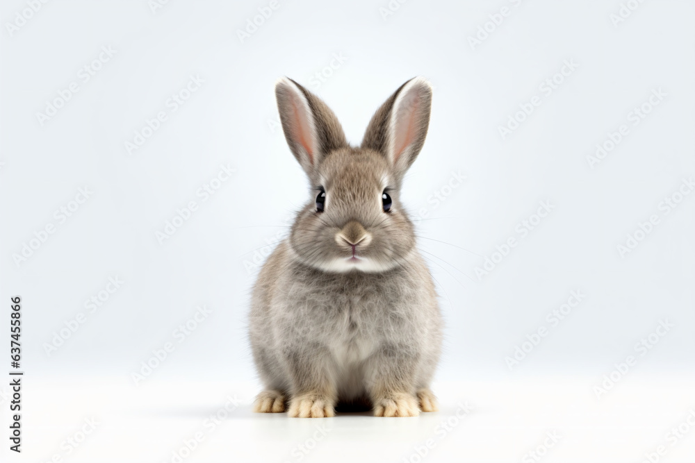 a small rabbit sitting on a white surface