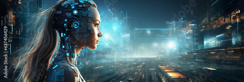 Futuristic Artificial intelligence AI (Gnerative AI)