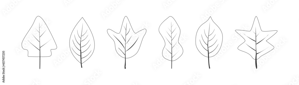 Autumn leaves. Leaves icon set. Flat style. Autumn leaves. Leaves icon set. Flat style.
