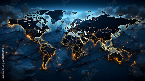 world map showing signals and connection to all over world