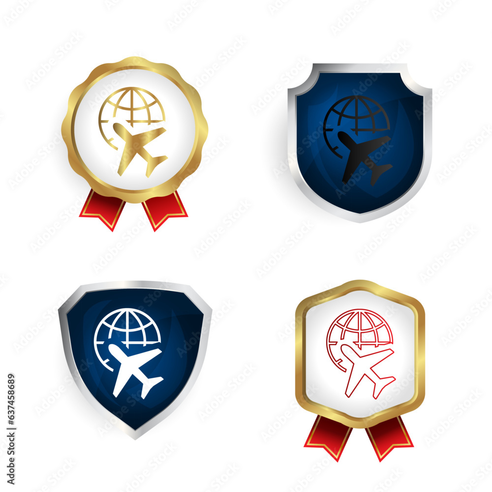 Abstract Travel the World Badge and Label Collection Abstract Travel the World Badge and Label Collection