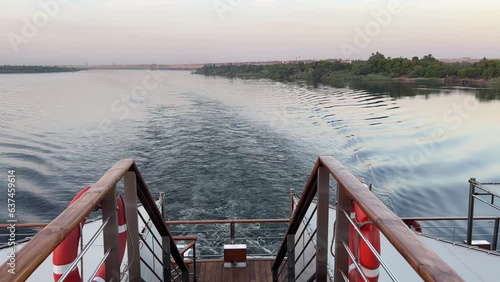 Nile River Legacy: Cruise Ship Wake in Timeless Waters