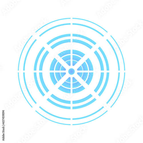 Blue rings. Sound wave wallpaper. Radio station signal. Circle spin vector background. Target Line texture.