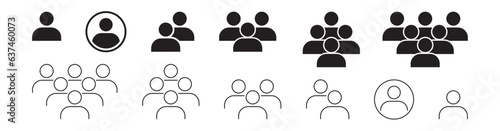 People group icon set. Team people. User profile symbol. Group of people or group of users collection. Persons symbol - stock vector