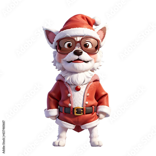 Funny Merry Christmas Animals With Santa Hat Png Clipart & Sticker Design, woodland and farm animals