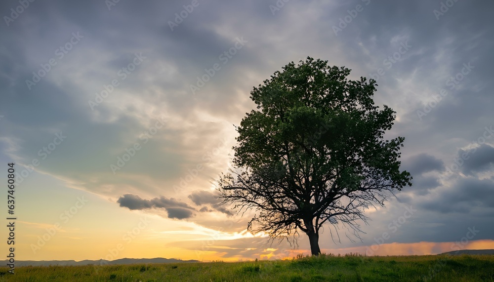 Fototapeta premium tree at sunset