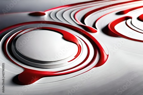 Red ink dripping circles on the ground of a rotating white object