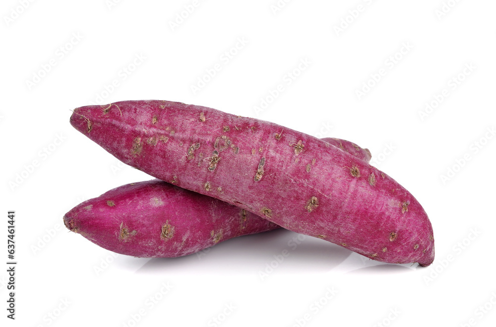 Purple Sweet Potatoes isolated on white background Purple Sweet Potatoes isolated on white background
