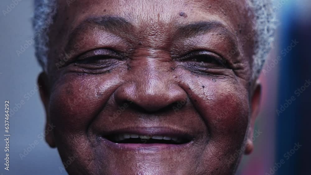 Happy Senior woman smiling at laughing close-up face. Portrait of a casual elderly Brazilian Black Older lady with friendly expression Happy Senior woman smiling at laughing close-up face. Portrait of a casual elderly Brazilian Black Older lady with friendly expression