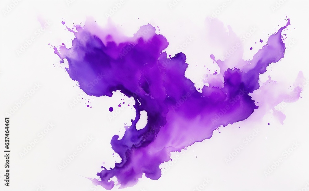 abstract purple watercolor splashes