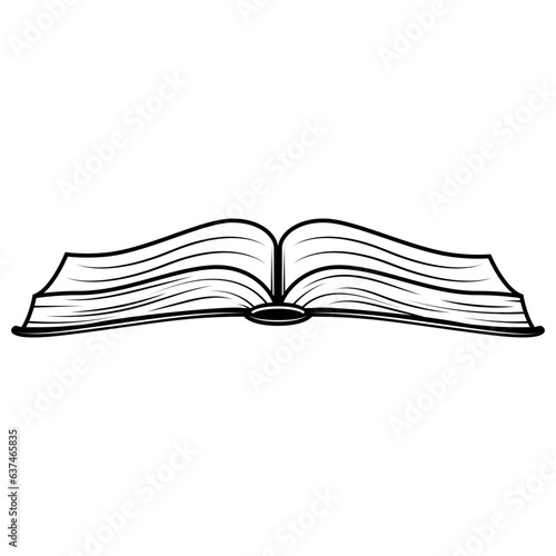 open book silhouette isolated on white background