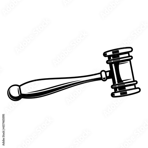 judge hammer silhouette isolated on white background