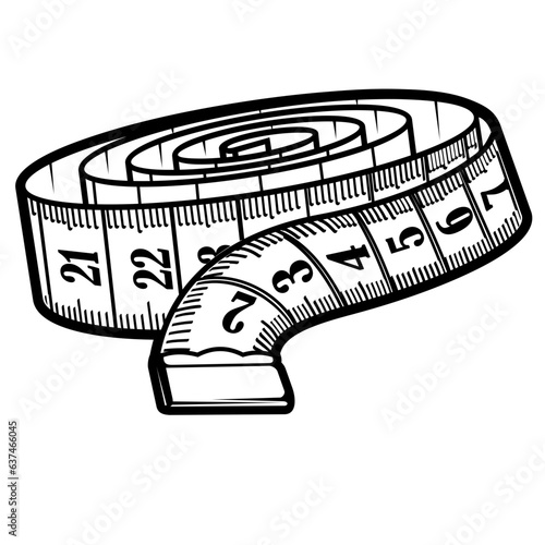 tailor measuring tape on a white background
