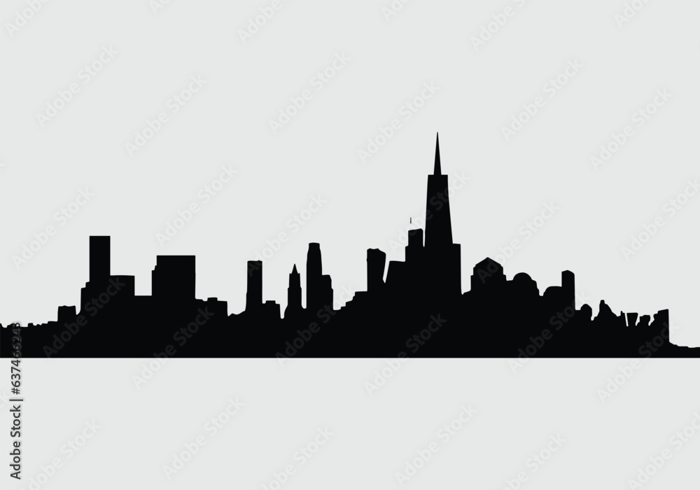 City Silhouette with black color