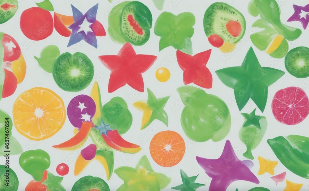 pattern with fruit floral in jelly 