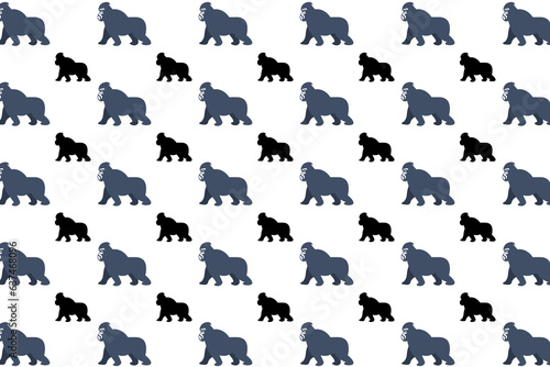 Flat Gorilla Animal Pattern Background