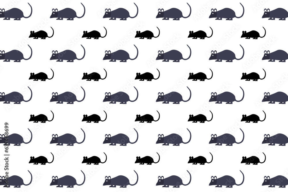 Flat Rat Animal Pattern Background