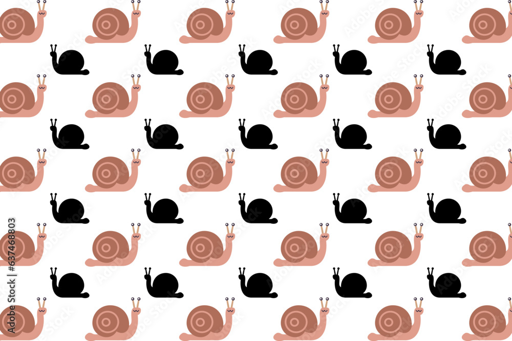 Flat Snail Animal Pattern Background Flat Snail Animal Pattern Background
