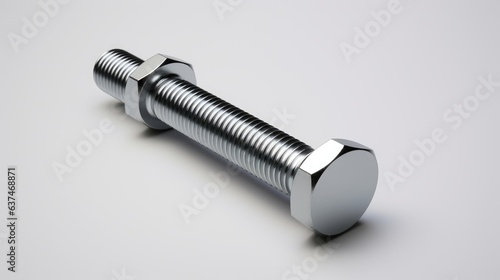 metal bolt isolated. Chromed screw bolt isolated. Steel bolt isolated. Nuts and bolts. Tools for work. created with Generative AI technology.