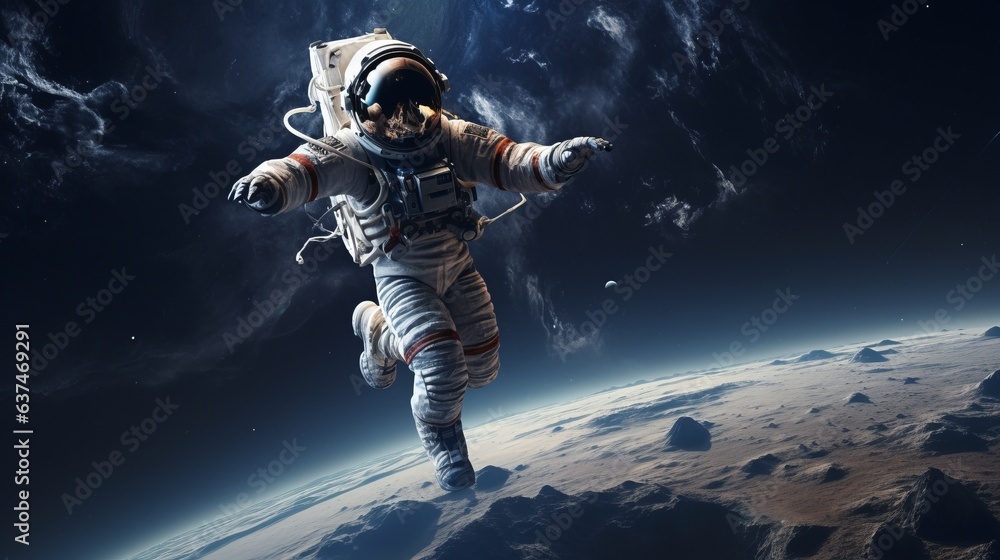 Fototapeta premium Astronaut in moon. AI generative.