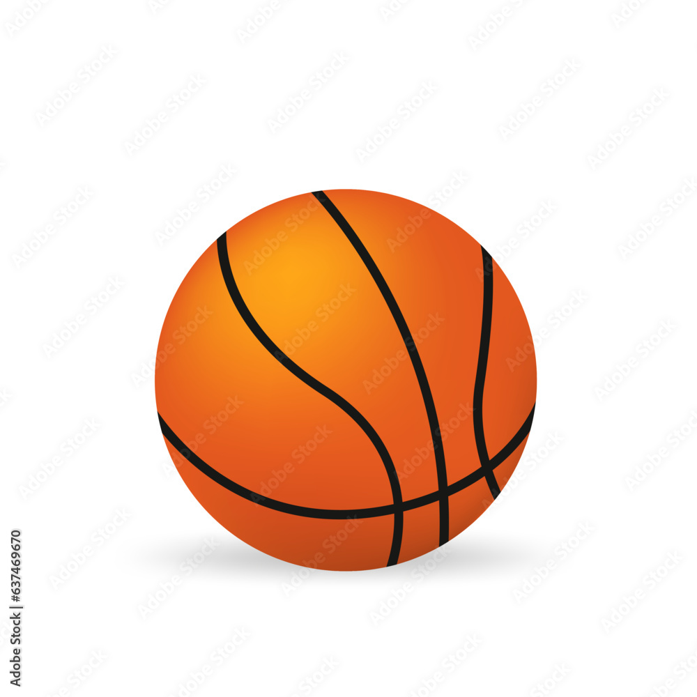 Realistic Basketball ball isolated on a white background. Vector illustration