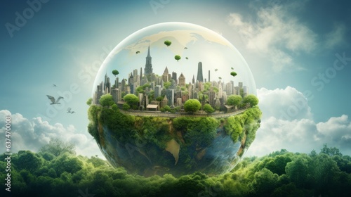 Building a Sustainable Future for Our Planet. Earth Day Concept. Generative AI