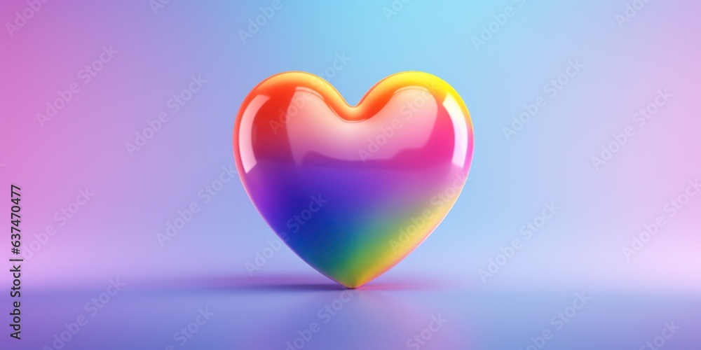 A colorful heart on background, Valentine's day concept, LGBTQ, generative ai