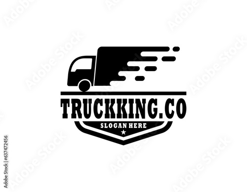 trucking company logo. Bold badge emblem logo concept. Ready made logo template set vector isolated