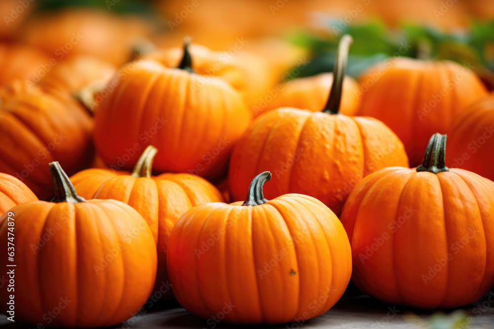 A large number of orange pumpkins