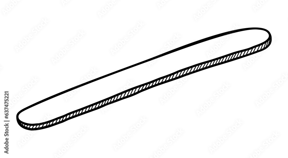 Fototapeta premium VECTOR ISOLATED ON A WHITE BACKGROUND DOODLE ILLUSTRATION OF A BLADE FOR APPLYING HOT WAX DURING DEPILATION