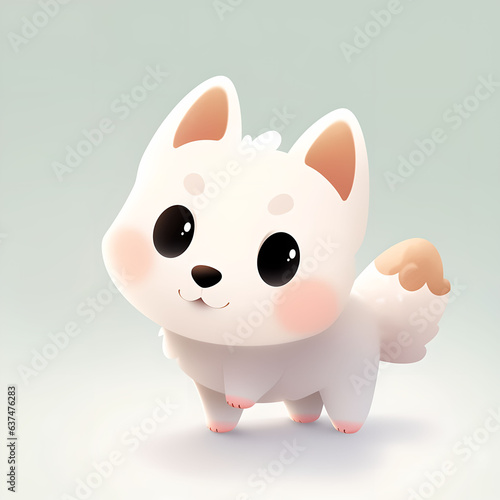 Cute little puppy on isolated background  generative AI