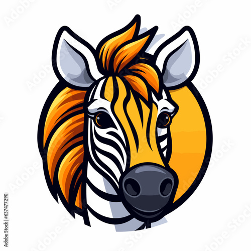 Zebra. Zebra hand-drawn comic illustration. Cute vector doodle style cartoon illustration.