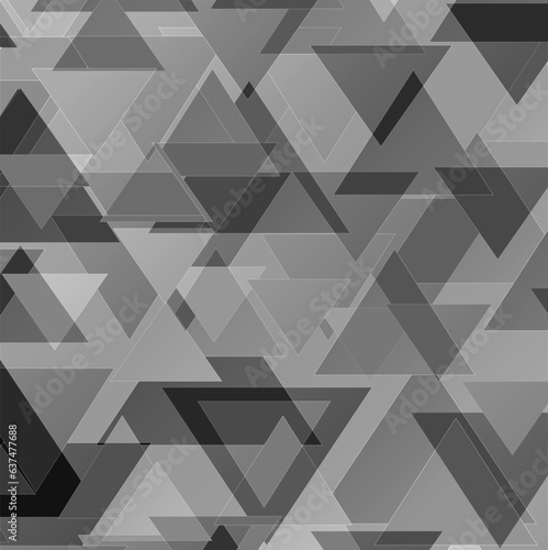 Vector abstract geometric illustration in the form of a mosaic of triangles on a gray background