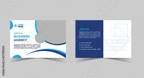 Creative and corporate company post card design template. Modern and unique postcard banner template design