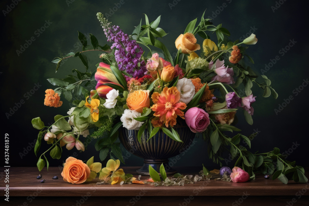 Obraz premium Vibrant summer blooms and lush greenery