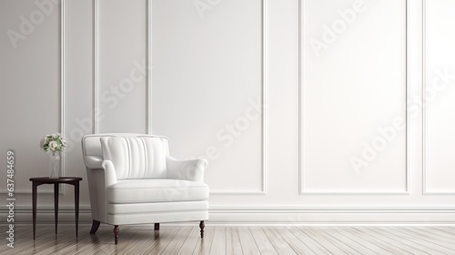 White chair in room. © Vusal